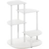 Furinno Celuka 4-Tier Indoor Outdoor Plant Stand Plant Shelf Corner Display Rack for Multiple Plants, White/Virgin White(4-Tier Round)