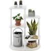 Furinno Celuka 4-Tier Indoor Outdoor Plant Stand Plant Shelf Corner Display Rack for Multiple Plants, White/Virgin White(4-Tier Round)