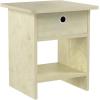 Furinno DARIO Side Table, Square End Table with Storage Bin, Round Corner Night Stand, Bedside Table with Open Back Shelf, for Living Room, Bedroom, Espresso(Cream Faux Marble/Ivory)