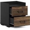 Furinno DARIO Side Table, Square End Table with Storage Bin, Round Corner Night Stand, Bedside Table with Open Back Shelf, for Living Room, Bedroom, Espresso(Columbia Walnut/Black)