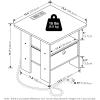 Furinno DARIO Side Table, Square End Table with Storage Bin, Round Corner Night Stand, Bedside Table with Open Back Shelf, for Living Room, Bedroom, Espresso(Marble White/Ivory)