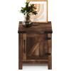 Furinno DARIO Side Table, Square End Table with Storage Bin, Round Corner Night Stand, Bedside Table with Open Back Shelf, for Living Room, Bedroom, Espresso(Rustic Brown)