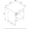 Furinno DARIO Side Table, Square End Table with Storage Bin, Round Corner Night Stand, Bedside Table with Open Back Shelf, for Living Room, Bedroom, Espresso(Light Blue/Light Blue)