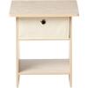 Furinno DARIO Side Table, Square End Table with Storage Bin, Round Corner Night Stand, Bedside Table with Open Back Shelf, for Living Room, Bedroom, Espresso(Cream Faux Marble/Ivory)