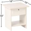 Furinno DARIO Side Table, Square End Table with Storage Bin, Round Corner Night Stand, Bedside Table with Open Back Shelf, for Living Room, Bedroom, Espresso(Cream Faux Marble/Ivory)