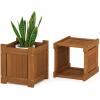 Furinno FG16011 Tioman Hardwood Flower Box, Brown(23.7 Inch)