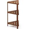 Furinno FG18451 Tioman Hardwood Patio Furniture Outdoor Flower Stand in Teak Oil, Natural(Natural)