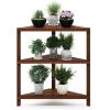 Furinno FG18451 Tioman Hardwood Patio Furniture Outdoor Flower Stand in Teak Oil, Natural(Natural)