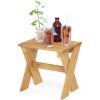 Furinno FG18451 Tioman Hardwood Patio Furniture Outdoor Flower Stand in Teak Oil, Natural(Pine Wood)