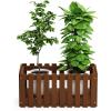 Furinno FG18453 Tioman Hardwood Patio Furniture Outdoor Slat Style Flower Planter Box, Natural