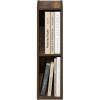 Furinno Fulda Book Shelf, 2-Tier Narrow Bookshelf, Bookcase with 10-in Width Storage Shelf, 9.3 x 9.8 x 21.2, for Living Room, Bedroom, Home Office, White(Amber Pine)