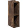 Furinno Fulda Book Shelf, 2-Tier Narrow Bookshelf, Bookcase with 10-in Width Storage Shelf, 9.3 x 9.8 x 21.2, for Living Room, Bedroom, Home Office, White(Amber Pine)