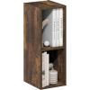 Furinno Fulda Book Shelf, 2-Tier Narrow Bookshelf, Bookcase with 10-in Width Storage Shelf, 9.3 x 9.8 x 21.2, for Living Room, Bedroom, Home Office, White(Amber Pine)