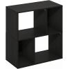 Furinno Fulda Book Shelf, 2-Tier Narrow Bookshelf, Bookcase with 10-in Width Storage Shelf, 9.3 x 9.8 x 21.2, for Living Room, Bedroom, Home Office, White(Espresso)