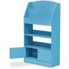 Furinno LOVA Book Shelf, 5-Tier Magazine Bookshelf, Bookcase with Open Shelves Storage, 9.4 x 24.6 x 37, for Living Room, Bedroom, Home Office, Pink(Light Blue)