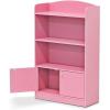 Furinno LOVA Book Shelf, 5-Tier Magazine Bookshelf, Bookcase with Open Shelves Storage, 9.4 x 24.6 x 37, for Living Room, Bedroom, Home Office, Pink(Pink)
