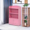Furinno LOVA Book Shelf, 5-Tier Magazine Bookshelf, Bookcase with Open Shelves Storage, 9.4 x 24.6 x 37, for Living Room, Bedroom, Home Office, Pink(Pink)
