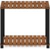 Furinno Pangkor 3-Tier Turn-N-Tube Indoor Outdoor Plant Shelf Wood Stand with Square Poles, Natural/Black(2 Tier Large Rectangle)