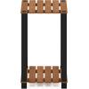 Furinno Pangkor 3-Tier Turn-N-Tube Indoor Outdoor Plant Shelf Wood Stand with Square Poles, Natural/Black(2 Tier Square Poles)