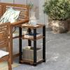 Furinno Pangkor 3-Tier Turn-N-Tube Indoor Outdoor Plant Shelf Wood Stand with Square Poles, Natural/Black(3 Tier Square Poles)