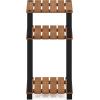Furinno Pangkor 3-Tier Turn-N-Tube Indoor Outdoor Plant Shelf Wood Stand with Square Poles, Natural/Black(3 Tier Square Poles)