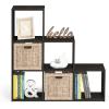 Furinno Pelli 3-2-1 Cubic Storage Cabinet, Espresso(Espresso/Black)