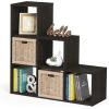 Furinno Pelli 3-2-1 Cubic Storage Cabinet, Espresso(Espresso/Black)