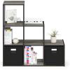 Furinno Pelli 3-2-1 Cubic Storage Cabinet, Espresso(French Oak Grey/Black)
