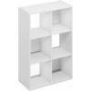 Furinno Pelli 3-2-1 Cubic Storage Cabinet, Espresso(Plain White)