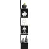 Furinno Rossi 5-Tier Floating Corner Shelf for Wall, Corner Zigzag Shelf Wall Mounted, Radial Wall Mount Shelves, for Home Office, Living Room, Bedroom, Bathroom, White(French Oak Grey/Black)