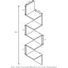 Furinno Rossi 5-Tier Floating Corner Shelf for Wall, Corner Zigzag Shelf Wall Mounted, Radial Wall Mount Shelves, for Home Office, Living Room, Bedroom, Bathroom, White(French Oak Grey/Black)