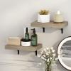 Furinno Rossi 5-Tier Floating Corner Shelf for Wall, Corner Zigzag Shelf Wall Mounted, Radial Wall Mount Shelves, for Home Office, Living Room, Bedroom, Bathroom, White(Natural)