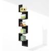 Furinno Rossi 5-Tier Floating Corner Shelf for Wall, Corner Zigzag Shelf Wall Mounted, Radial Wall Mount Shelves, for Home Office, Living Room, Bedroom, Bathroom, White(French Oak/Black)