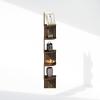 Furinno Rossi 5-Tier Floating Corner Shelf for Wall, Corner Zigzag Shelf Wall Mounted, Radial Wall Mount Shelves, for Home Office, Living Room, Bedroom, Bathroom, White(Columbia Walnut)