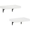 Furinno Rossi 5-Tier Floating Corner Shelf for Wall, Corner Zigzag Shelf Wall Mounted, Radial Wall Mount Shelves, for Home Office, Living Room, Bedroom, Bathroom, White(White Texture)