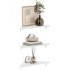 Furinno Rossi 5-Tier Floating Corner Shelf for Wall, Corner Zigzag Shelf Wall Mounted, Radial Wall Mount Shelves, for Home Office, Living Room, Bedroom, Bathroom, White(White)