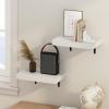 Furinno Rossi 5-Tier Floating Corner Shelf for Wall, Corner Zigzag Shelf Wall Mounted, Radial Wall Mount Shelves, for Home Office, Living Room, Bedroom, Bathroom, White(White Texture)