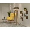 Furinno Rossi 5-Tier Wall Mount Floating Corner Square Shelf, Columbia Walnut(Columbia Walnut)