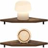 Furinno Rossi Hexagon Floating Shelves for Wall, Set of 2 Geometric Corner Shelf, Wall Mounted Shelves for Bathroom, Home Office, Living Room, Amber Pine