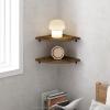Furinno Rossi Hexagon Floating Shelves for Wall, Set of 2 Geometric Corner Shelf, Wall Mounted Shelves for Bathroom, Home Office, Living Room, Amber Pine