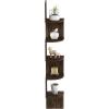 Furinno Rossi Wall Mount Floating Corner Shelf, 5-Tier Radial, Columbia Walnut(Columbia Walnut)