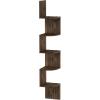 Furinno Rossi Wall Mount Floating Corner Shelf, 5-Tier Radial, Columbia Walnut(Columbia Walnut)
