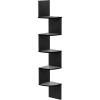 Furinno Rossi Wall Mount Floating Corner Shelf, 5-Tier Radial, Columbia Walnut(French Oak)