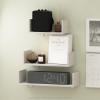 Furinno Rossi Wall Mount Floating Corner Shelf, 5-Tier Radial, Columbia Walnut(Marble White)