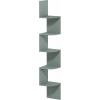 Furinno Rossi Wall Mount Floating Corner Shelf, 5-Tier Radial, Columbia Walnut(Sage Green)