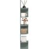 Furinno Rossi Wall Mount Floating Corner Shelf, 5-Tier Radial, Columbia Walnut(Sage Green)