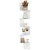 Furinno Rossi Wall Mount Floating Corner Shelf, 5-Tier Radial, Columbia Walnut(White)