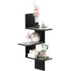 Furinno Rossi Wall Mounted Shelves, 3-Tier Rectangle, Espresso/Black(French Oak)