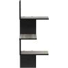 Furinno Rossi Wall Mounted Shelves, 3-Tier Rectangle, Espresso/Black(French Oak)