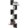Furinno Rossi Wall Mounted Shelves, 3-Tier Rectangle, Espresso/Black(French Oak Grey/Black)